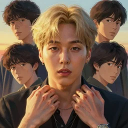 : + aesthetic portrait commission of a of MIN YOONGI SPOCK + VEINY HANDS + hyperdetailed face at golden hour, safe for work (SFW). Character design by charlie bowater, ross tran, artgerm, and makoto shinkai, detailed, 2021 award winning film poster painting