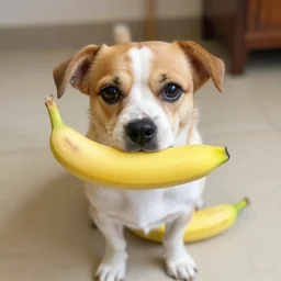 a dog without a banana