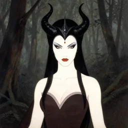 portrait of demoness warrior, black iron tiara, strong line, deep color, forest, beautiful! coherent! by boris vallejo, by frank frazetta, minimalism