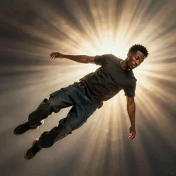 black guy floating, low quality, dank meme, shitpost