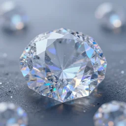 iridescent particle on frozen diamond, iperdetailed, artstation, render, tilt shift, 4 k