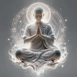 a praying monk floating and wrapped in arcane energy, smooth, intricate, elegant, digital painting, artstation, power runes, pulsing energy, concept art, sharp focus, octane render, illustration, art by shintaro kago and josan gonzalez, overwatch character,