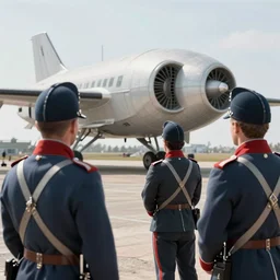 Grim Prussian soldiers looking at the spaceship - 4