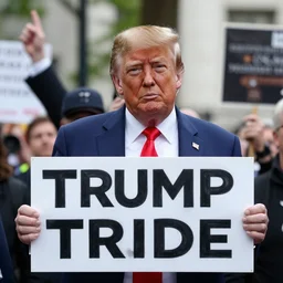 a photo of donald trump in a protest