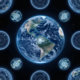 a seamless planet pattern, circular, space, artstation, digital art.