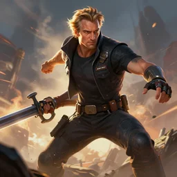 liam neeson as an apex legends character digital illustration portrait design by, mark brooks and brad kunkle detailed, gorgeous lighting, wide angle action dynamic portrait