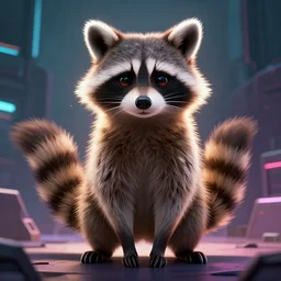 a racoon fursona, trending on artstation, by kawacy, furry art, digital art, cyberpunk, high quality, backlighting
