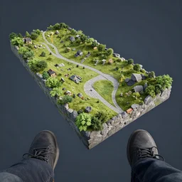 3 d render of a level design concept art, from ego perspective, point of view, octane render, unreal engine, 4 k
