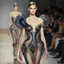 an intricate realistic oil painting of a fashion model resembling lily cole, wearing avant garde fashion, clothing by alexander mcqueen, clothing by iris van herpen, headspace, runway, by tom bagshaw, by karol bak, emil melmoth