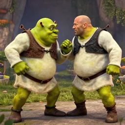 shrek fighting jason statham