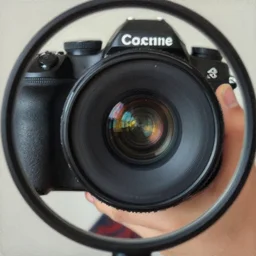 camera taking a picture of its own broken lens through a mirror, hyper realistic painting, impasto by Angela Moulton, high quality reflections