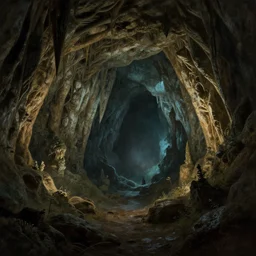 Inside Isengard Caverns, evening, detailed matte painting, cinematic, Alan Lee, Artstation