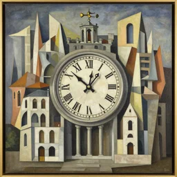 clock city, venetia, fantasy. precisionism, cubism by elsie driggs, peter blume, charles demuth, greg rutkowski