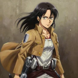 oil painting of suzu hirose as mikasa ackerman from attack on titan, highly detailed, artstation, michael whelan style