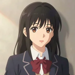 a portrait of  high school girl in the style of kyoto animation, Illustrator, in simple background, trending on pixiv