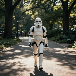 an at at walker from Star Wars walking through Central Park