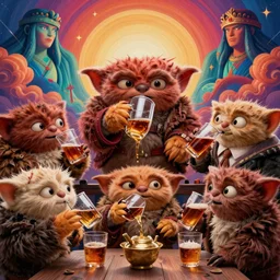 realistic detailed image of a giant Gremlins drinking alcohol, still from a movie by Terrence Malick, Tarkovsky, Gaspar Noe, James Cameron, intricate artwork by Tooth Wu and wlop and beeple, greg rutkowski, very coherent symmetrical artwork, cinematic, hyper realism, high detail, octane render, unreal engine, 8k, Vibrant colors, Smooth gradients, High contrast, depth of field