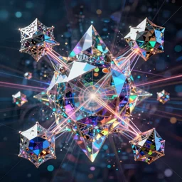 ai generated flying psychedelic structured machines in shapes that distort the placing of the spaces of the colors in a crystal that reflects and bends the light rays as they travel through the thought paths of the soul composed of changes towards the surface of our knowledge, raytraced platonic solids, high detail, 8 k, hyper realism, diffraction, laser tracing, draw what you see, opalesque, surreal
