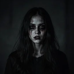 creepy dark portrait in style of layers of fear