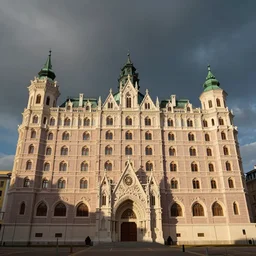 gothic church in the style of grand hotel budapest