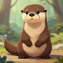 an otter fursona, trending on furaffinity, by don bluth, furry art, digital art