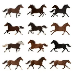 progressive motion sprite sheet, horse running