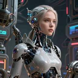 wanderer, beautiful female android!, intricate detailed environment, photorealistic!, octane render, mechanical, concept art, cinematic lighting, digital art, interstellar, hyper realism, sharp, bladerunner 2 0 4 7, cyberpunk 8 k. by angus mckie, moebius, maciej kuciara, stanley lau, artgerm, greg rutkowski
