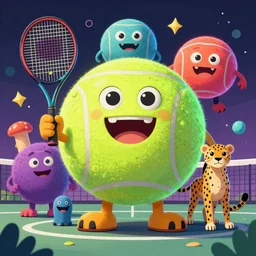 a tennis ball monsters ,cheetah, colorful, digital art, fantasy, magic, trending on artstation, ultra detailed, professional illustration by Basil Gogos