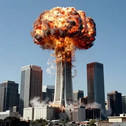 nuclear explosion of the world trace center towers, in american psycho ( 1 9 9 9 )