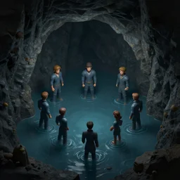 dark cave with water, isometric game, smooth 3 d illustration, cinematic matte painting, soft render, servando lupini, handpaint texture, blender, 3 d coat, concept art by noah bradley, darek zabrocki, tyler edlin, jordan grimmer, neil blevins, james paick, natasha tan, highly detailed, ultra detailed, ultra realistic, trending on