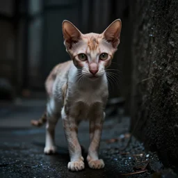 skinny emaciated starving kitten in a dark dank alleyway, dramatic lighting, cinematic, establishing shot, extremely high detail, foto realistic, cinematic lighting, post processed, concept art, high details, cinematic, 8k resolution, beautiful detailed, photorealistic, digital painting, artstation, concept art, smooth, sharp focus, artstation trending, octane render, unreal engine
