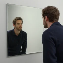 two in the void, by the mirror, alex colville, stephen conroy, octane rendering