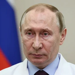 vladimir putin as a doctor, very detailed face, 4 k