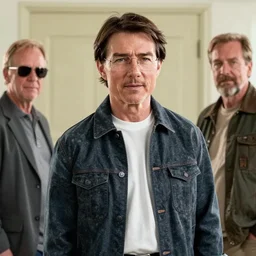 tom cruise in breaking bad replacing bryan cranston character walter white ( cinematic shot, still frame, uhd, great detailed, good quality )