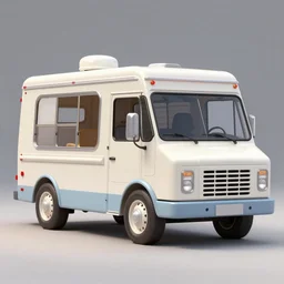 digital matte glossy painting ice cream truck, trevor mitchell