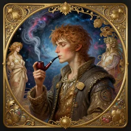 asymmetrical!! long shot of a snufkin smoking a pipe, nebula, intricate, elegant, highly detailed, digital painting, artstation, biolusence, concept art, smooth, sharp focus, illustration, art by artgerm and greg rutkowski and alphonse mucha, horizon zero dawn 8 k