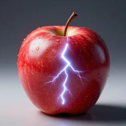an apple filled with lightning