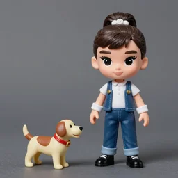 audrey hepburn cos play, professional dog walker, stop motion vinyl action figure, plastic, toy, butcher billy style