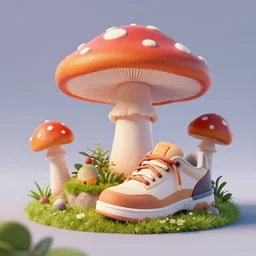 👟🍄, digital Art, nilian animation studio, Trending cinematographic artstation, unreal engine 5, cinema4D, octane render, Detailed