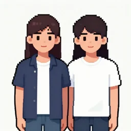 young adult couple, 1 6 bit pixel art