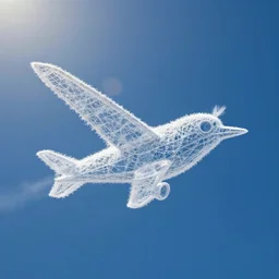 a bird shaped airplane flying through the air