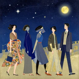 A Japanese artwork The shooting stars of styles