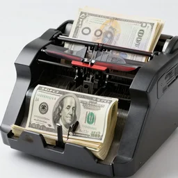 money getting printed out by a money printer, stock photo, Realistic, HDR, Clear Image, money printer meme,