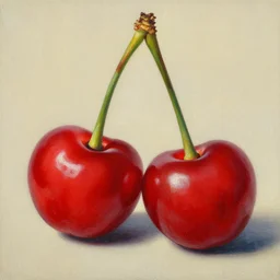 a realistic close - up cherry painting by salvador dali, fine details