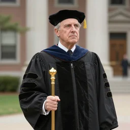 a rutgers university president holding a golden cane and looking wistfully into the distance, 1 9 2 2