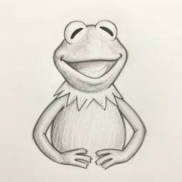 simple pencil sketch of kermit the frog by gerald brom
