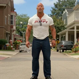 wide shot dwayne johnson in honey i shrunk the kids ( 1 9 8 9 )