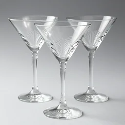 art deco martini glasses in the style of tamara lempicka
