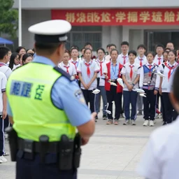 a police officer arresting a school of fish