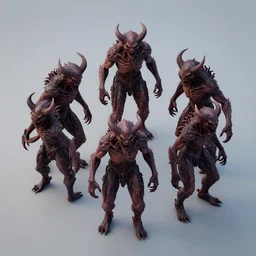 isometric demons, highly detailed octane render 8 k, very very scary